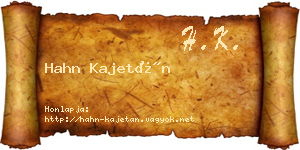 Hahn Kajetán névjegykártya